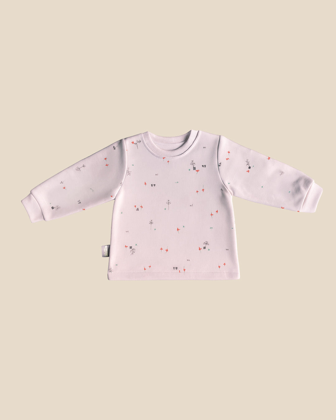 Soft Cotton Baby Pajama Set – Light Pink Printed Winter Outfit for Infants (6–24 Months)